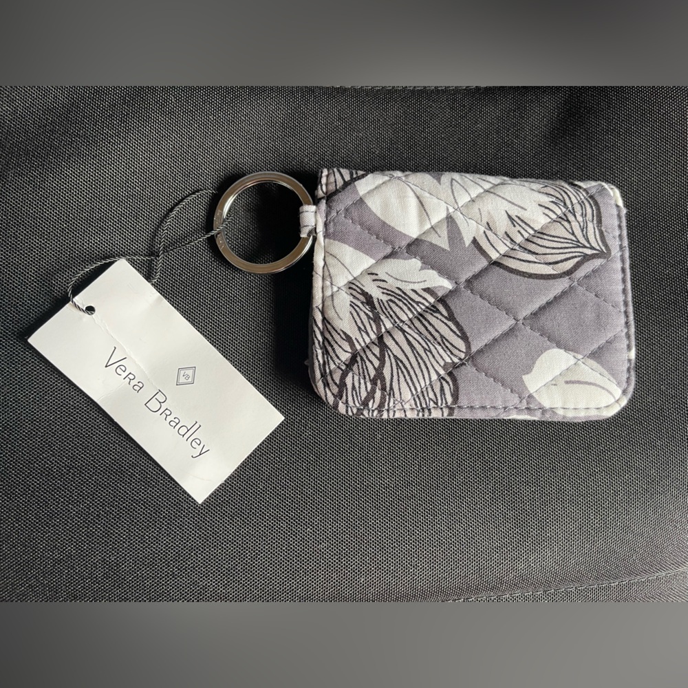 Vera Bradley Gray and White Compact ID Case - Picture 4 of 4